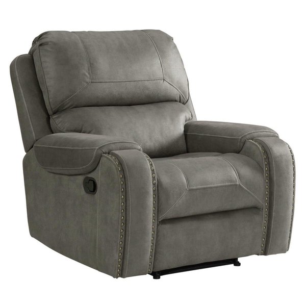 Sunset Trading 41 in. Calvin Recliner Chair with Nailheads Gray - Fabric SU-CL23004100-107